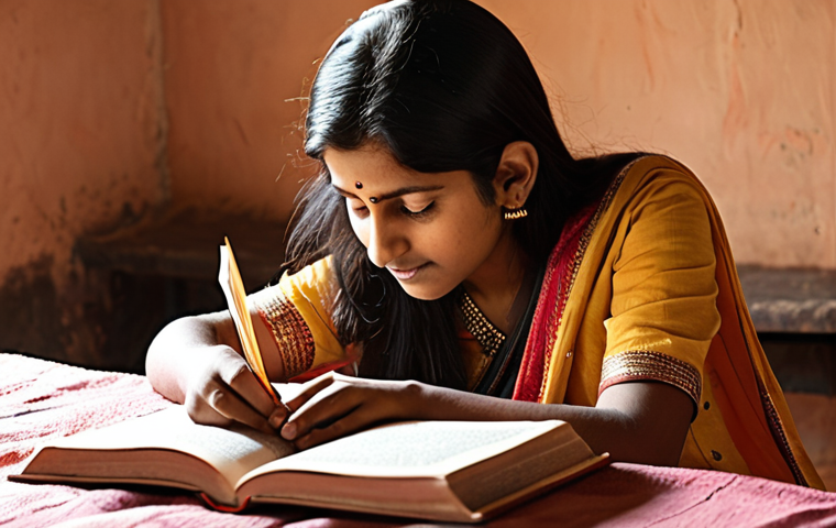 **Prompt 1: Individualized Reading Guidance**
    A compassionate female reading instructor gently guiding a young Indian child, possibly with dyslexia, through a book in a warm, inviting setting. The scene emphasizes a deep, empathetic connection between the teacher and the child, highlighting personalized attention. The child's eyes reflect a spark of understanding and curiosity as they engage with the text. Soft, natural lighting illuminates the intimate interaction. Subtle hints of traditional Indian elements can be incorporated into the background or subtle clothing details, creating an authentic and nurturing atmosphere.